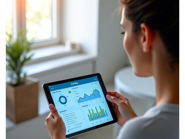 Διαδραστικό dashboard με γραφήματα δεδομένων υγείας σε tablet
